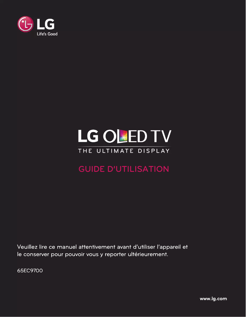 Page 1 de la notice Manuel utilisateur LG 65EC9700