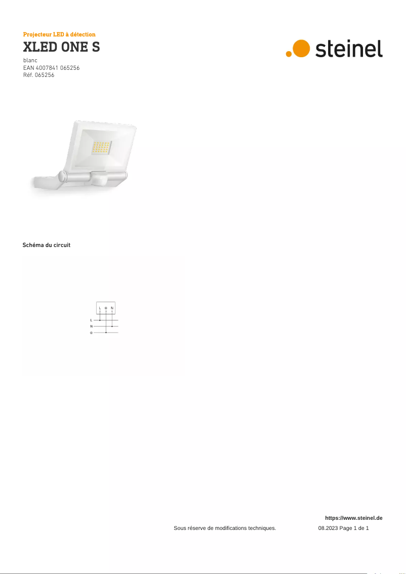 Image de la première page du manuel de l'appareil XLED ONE S