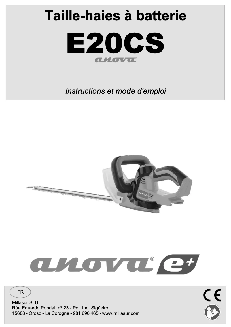 Page n°1 - Manuel utilisateur Anova E20CS