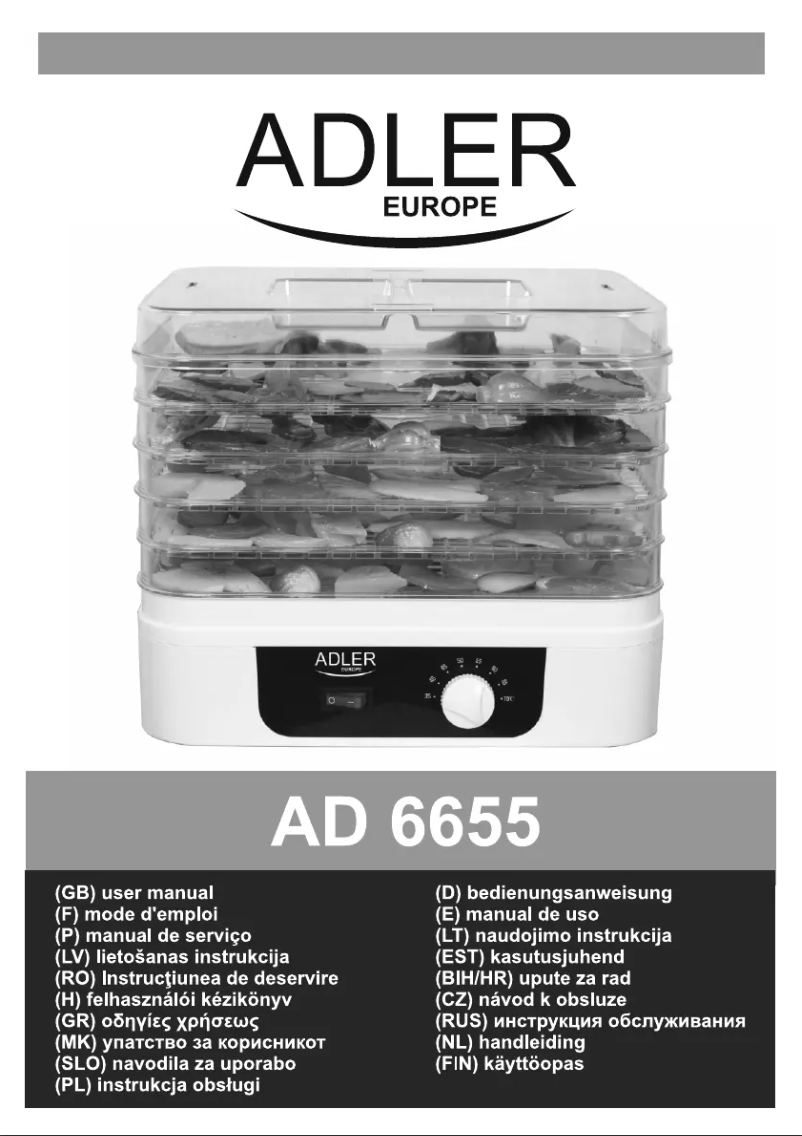 Page 1 de la notice Manuel utilisateur Adler AD 6655