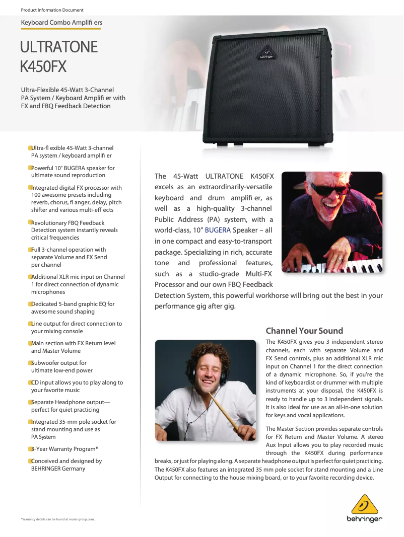 Image de la première page du manuel de l'appareil Ultratone K450FX