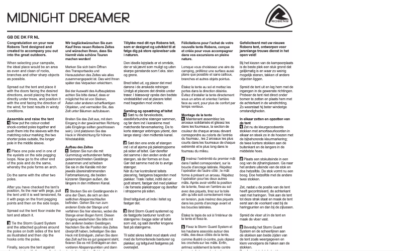 Page 1 de la notice Manuel utilisateur Robens Midnight Dreamer