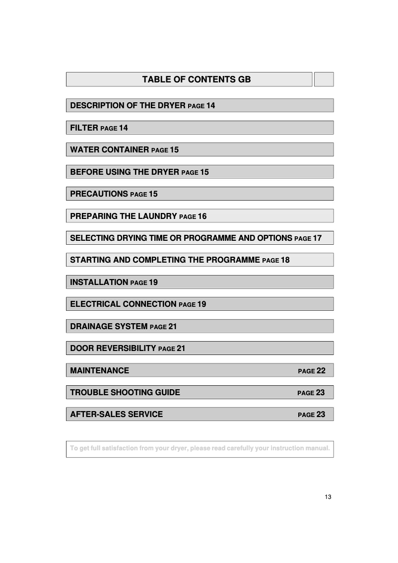 Page 1 de la notice Manuel utilisateur Bauknecht TRK 4974 fh