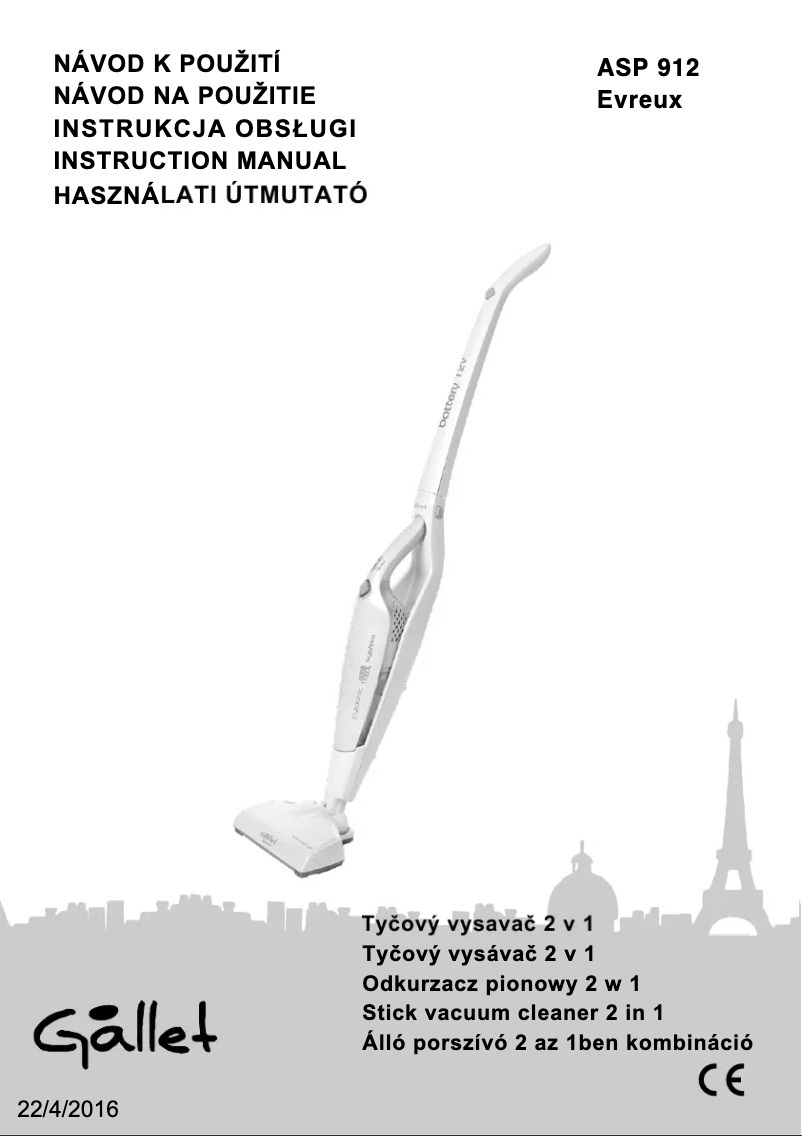 Page n°1 - Manuel utilisateur Gallet ASP 912 GALASP912
