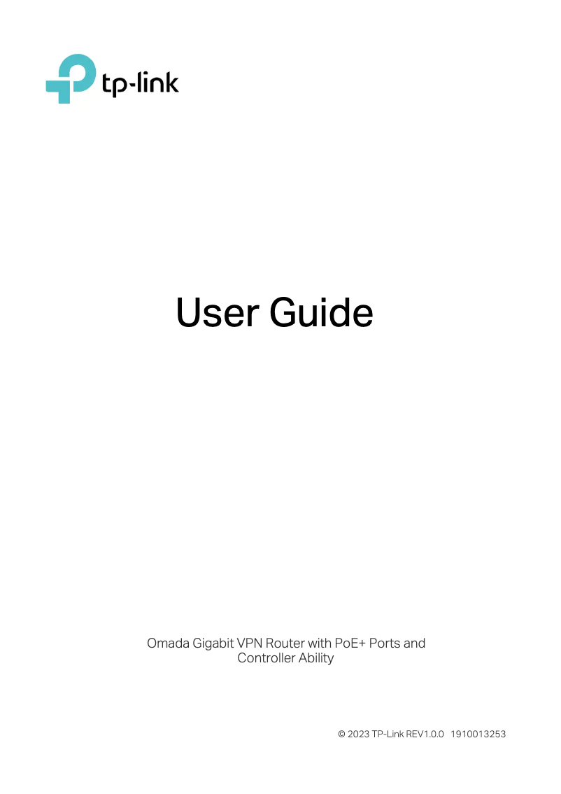 Page n°1 - Guide d'installation TP-Link ER7212PC