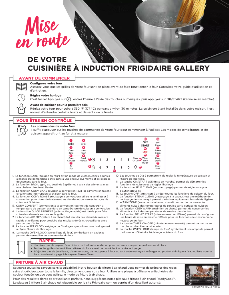 Page 1 de la notice Manuel utilisateur Frigidaire FGIH3047VF