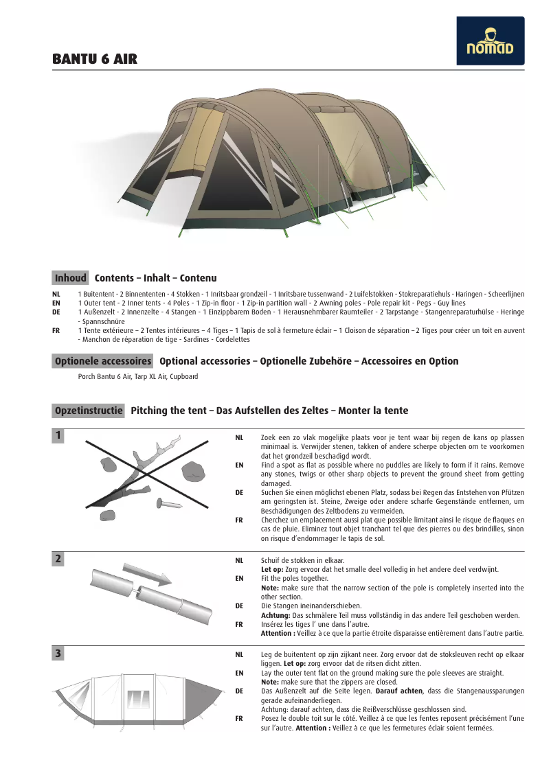 Image de la première page du manuel de l'appareil Bantu 6 Air