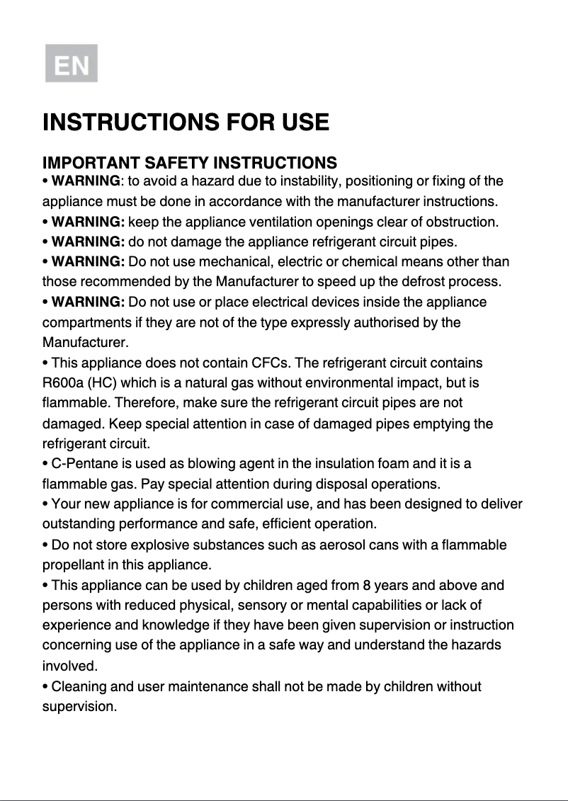 Page 1 de la notice Manuel utilisateur Whirlpool ACO 450