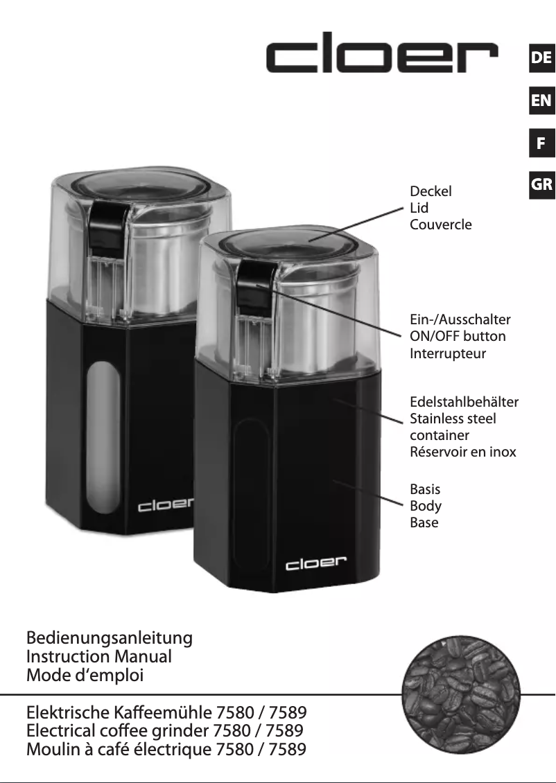 Image de la première page du manuel de l'appareil 7589