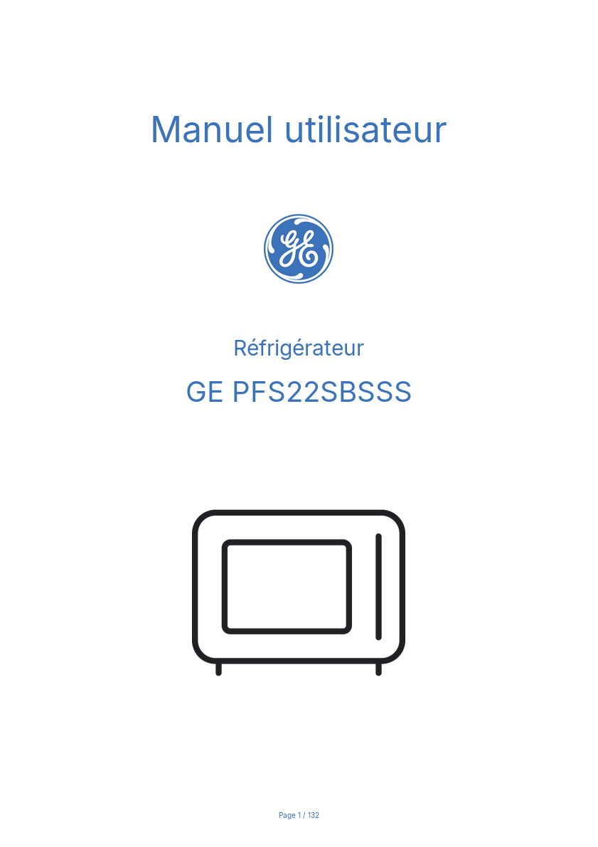 Page n°1 - Manuel utilisateur GE PFS22SBSSS