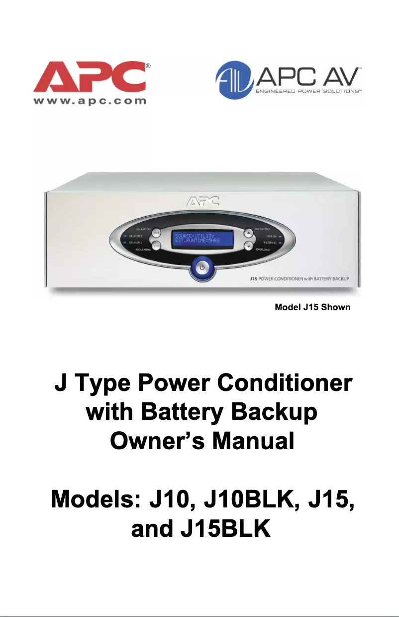 Page n°1 - Manuel utilisateur APC J25