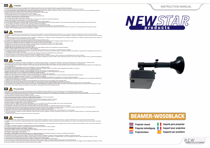 Image de la première page du manuel de l'appareil BEAMER-W050