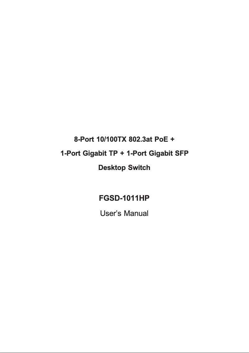 Image de la première page du manuel de l'appareil FGSD-1011HP