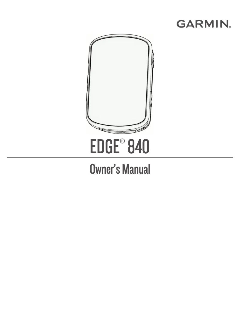 Image de la première page du manuel de l'appareil Edge 840