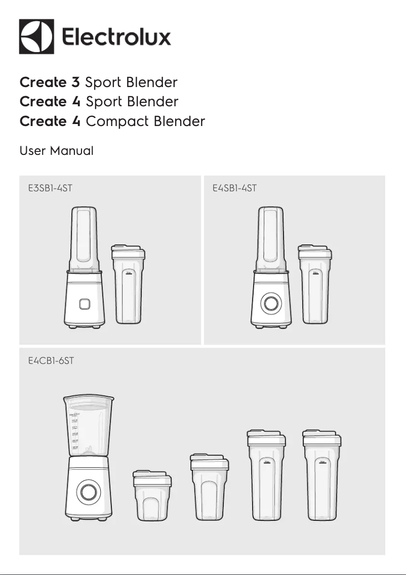 Page 1 de la notice Manuel utilisateur Electrolux Create 4 E4SB1-4ST