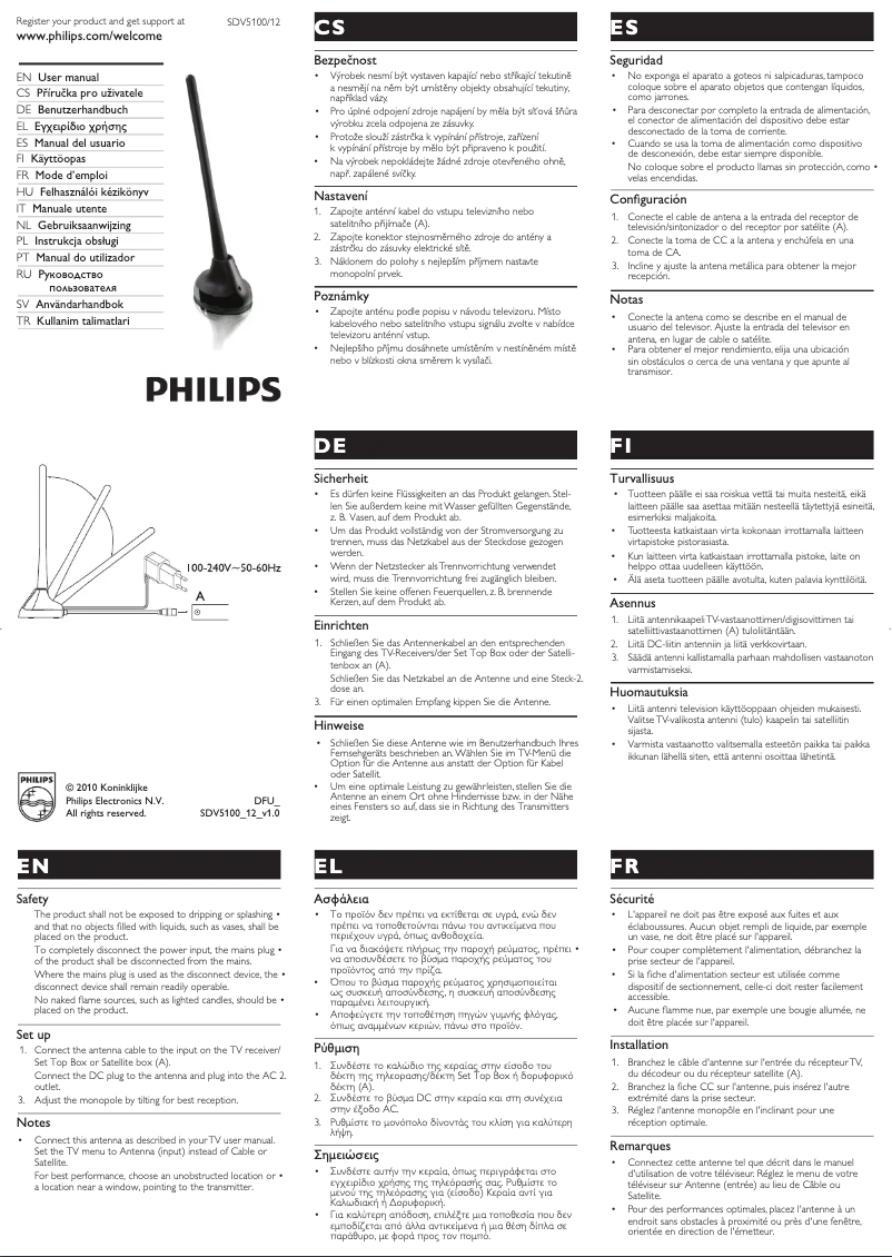 Page n°1 - Manuel utilisateur Philips SDV5100