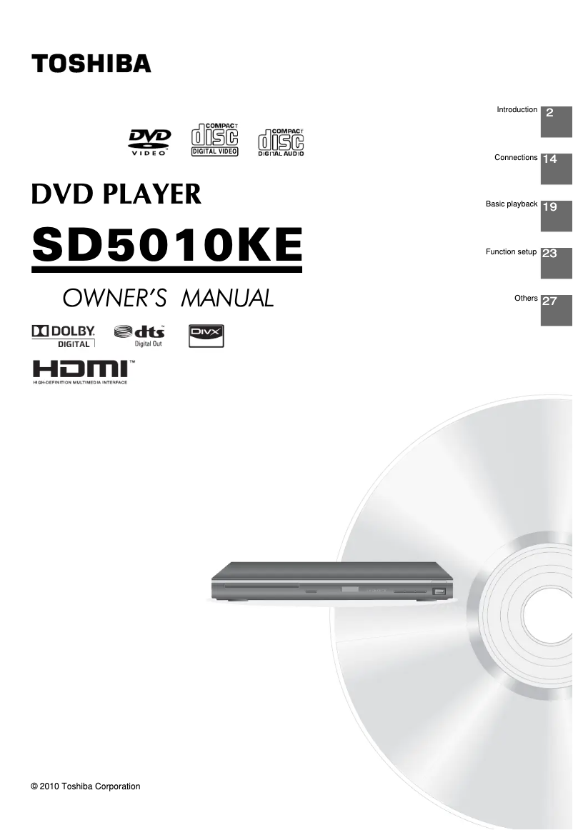 Image de la première page du manuel de l'appareil SD5010