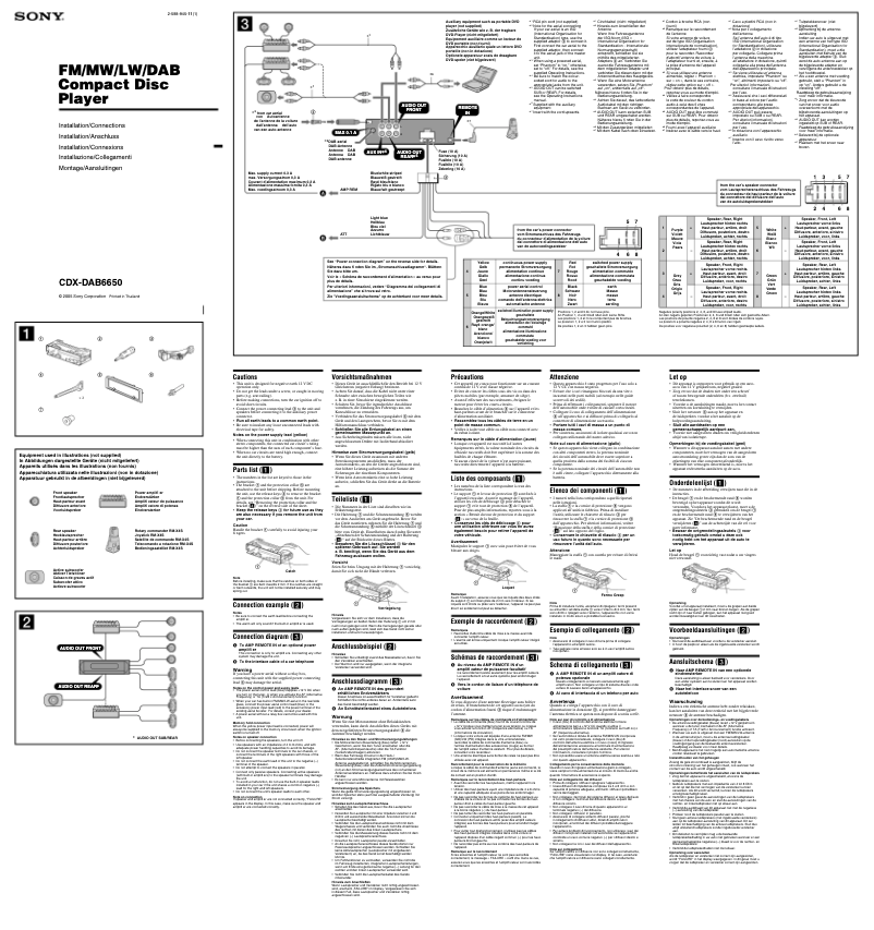 Image de la première page du manuel de l'appareil CDX-DAB6650