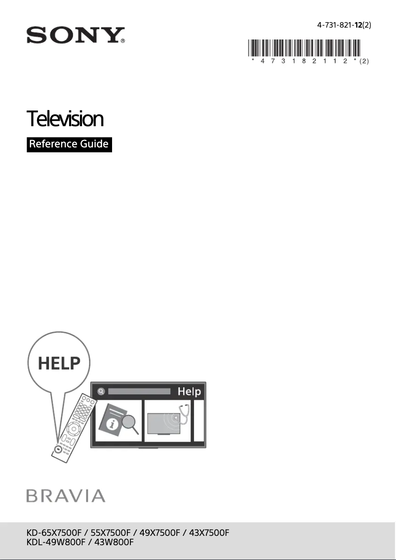 Image de la première page du manuel de l'appareil Bravia KD-65X7500F