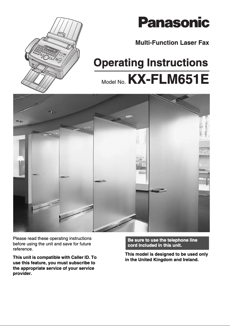 Page 1 de la notice Manuel utilisateur Panasonic KX-FLM651E