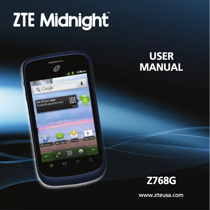 Página 1 del manual Manual de usuario ZTE Z768G Midnight