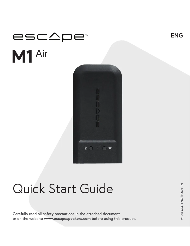 Image de la première page du manuel de l'appareil M1 Air