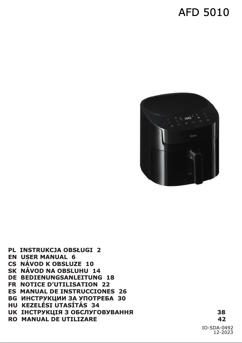 Page 1 de la notice Manuel utilisateur Amica AFD 5010