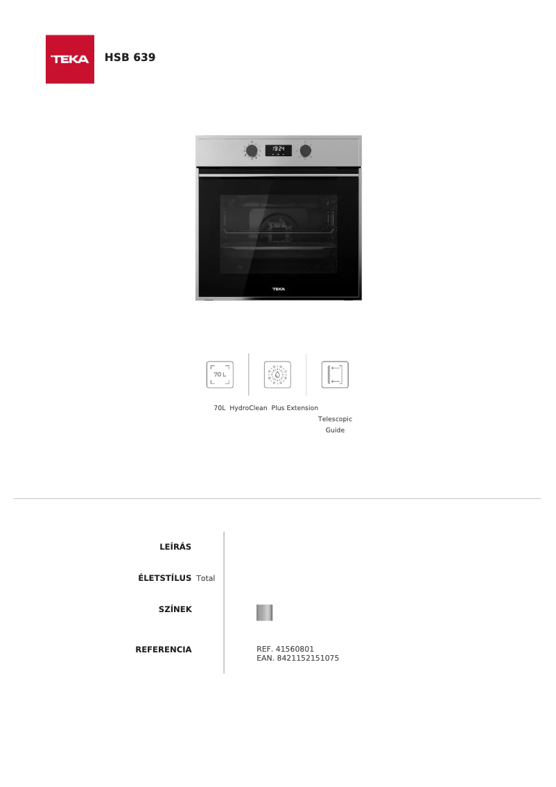 Page n°1 - Manuel utilisateur Teka HSB 639