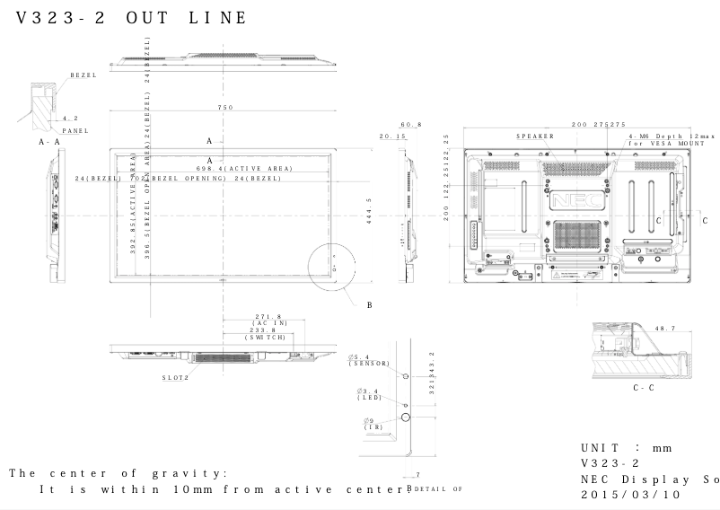 Página 1 del manual Dibujo técnico NEC MultiSync V3232