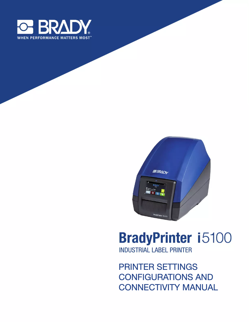 Image de la première page du manuel de l'appareil BradyPrinter i5100