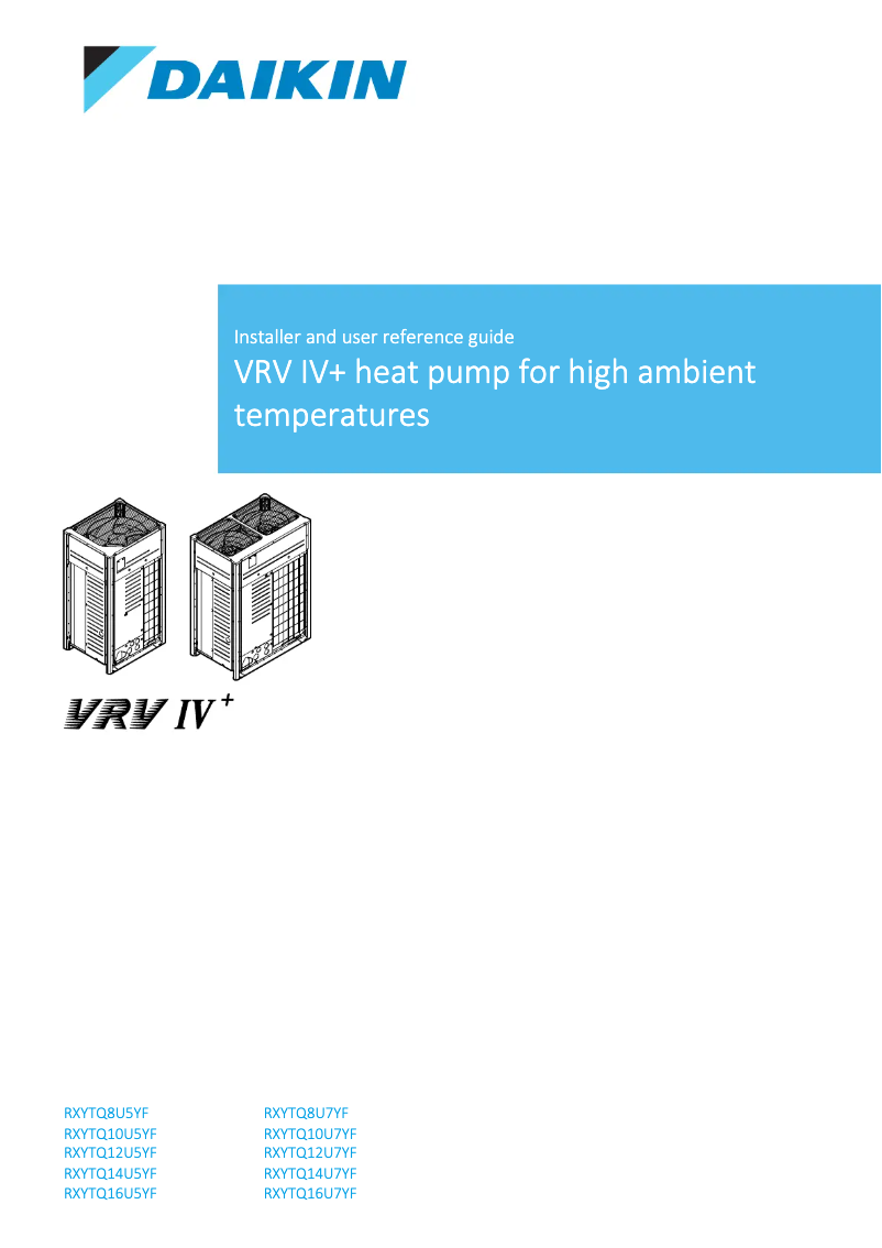 Imagen de la primera página del manual del dispositivo RXYTQ22U5YF