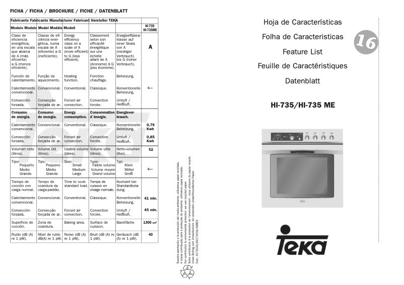 Page 1 de la notice Manuel utilisateur Teka HI-735