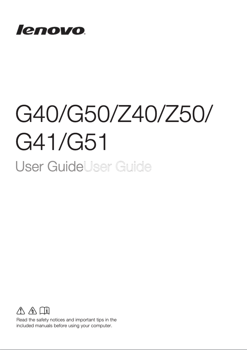 Page n°1 - Manuel utilisateur Lenovo G41-35