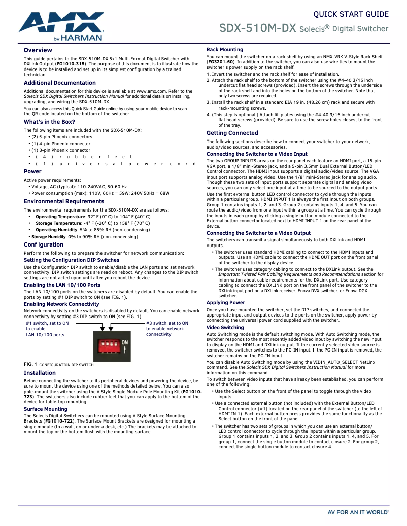 Image de la première page du manuel de l'appareil SDX-510M-DX