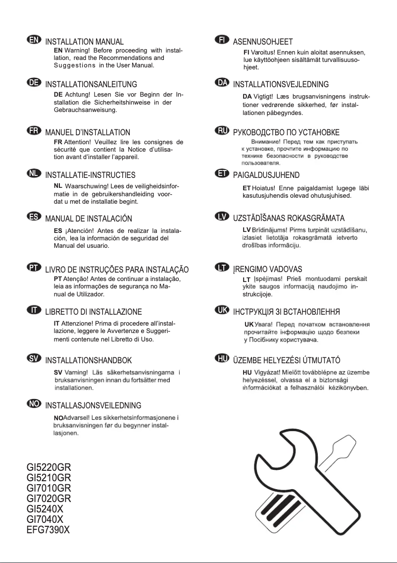 Page n°1 - Manuel utilisateur Electrolux GI7010GR