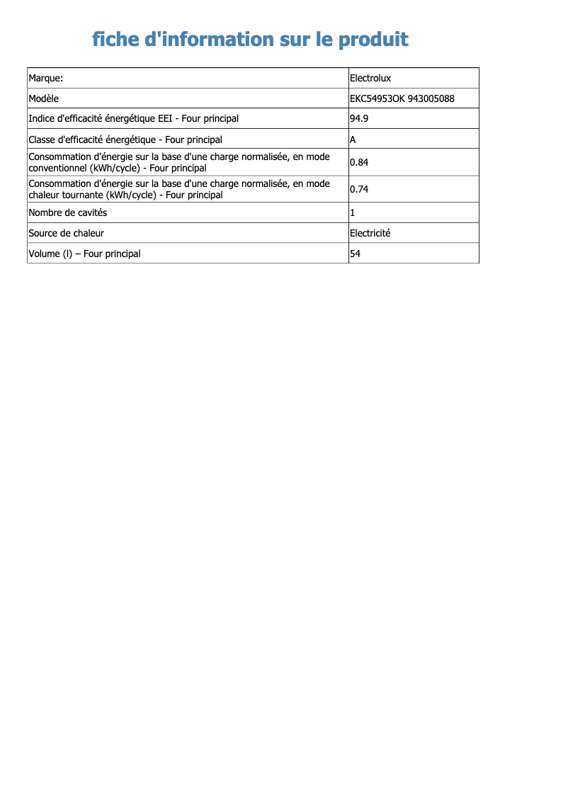 Image de la première page du manuel de l'appareil EKC54953OK