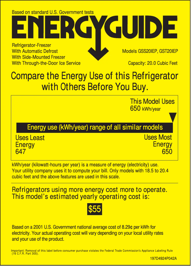 Image de la première page du manuel de l'appareil GSS20IEPWW