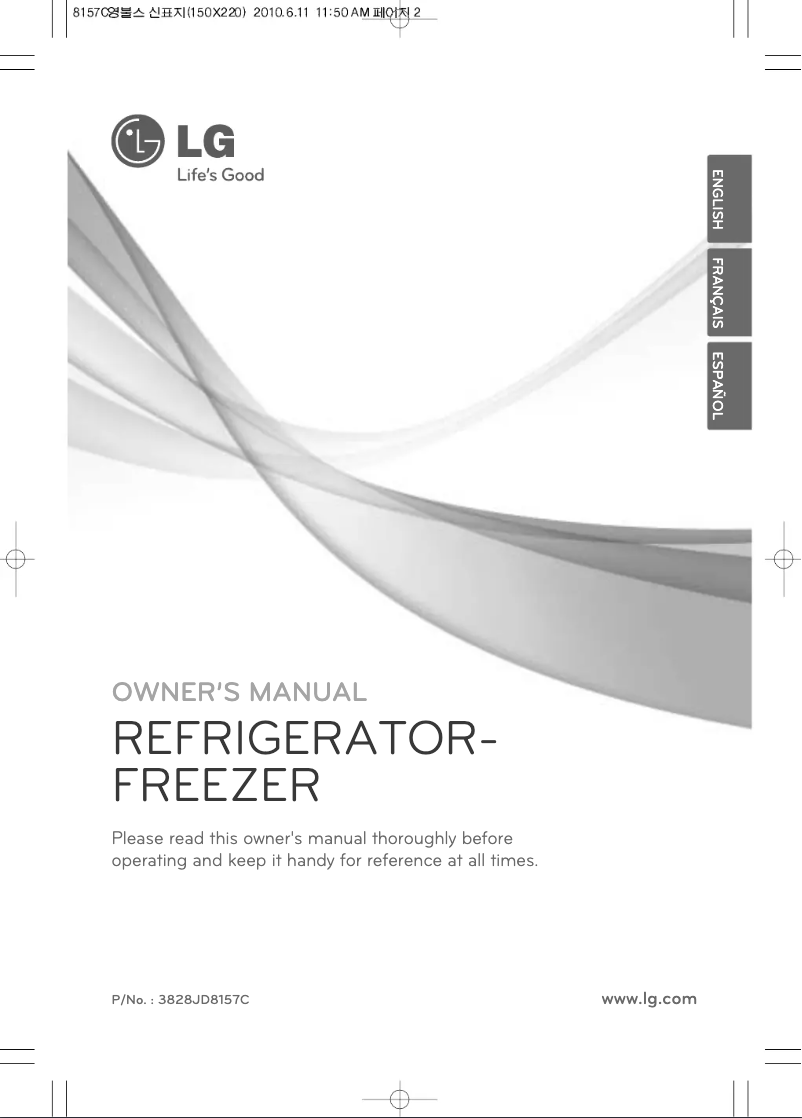 Page n°1 - Manuel utilisateur LG GR-892DEQF