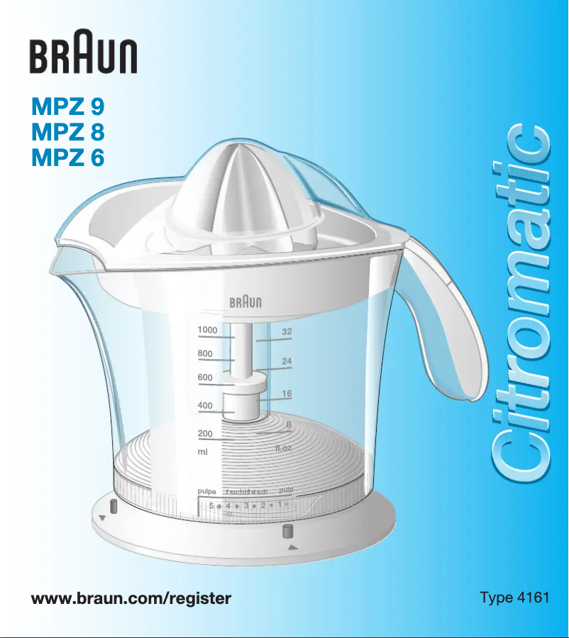 Page n°1 - Manuel utilisateur Braun Citromatic MPZ 8