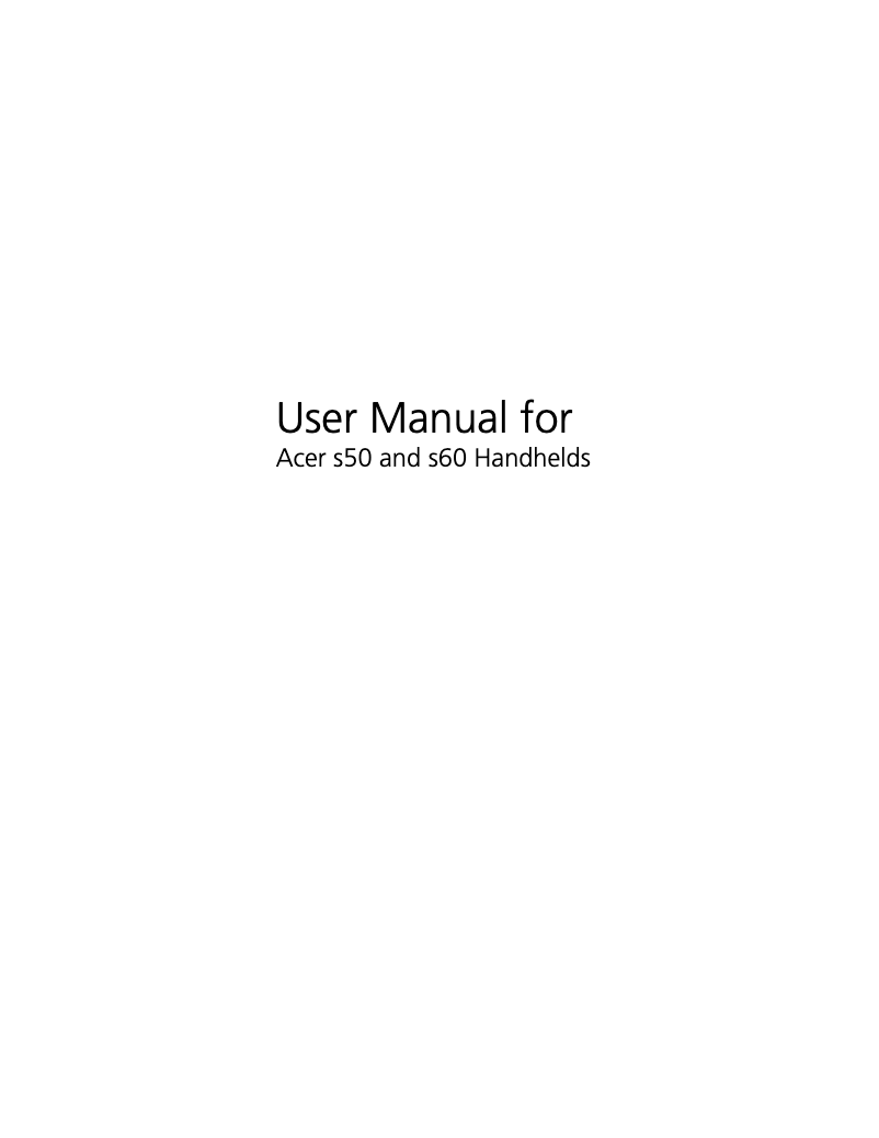 Página 1 del manual Manual de usuario Acer S60