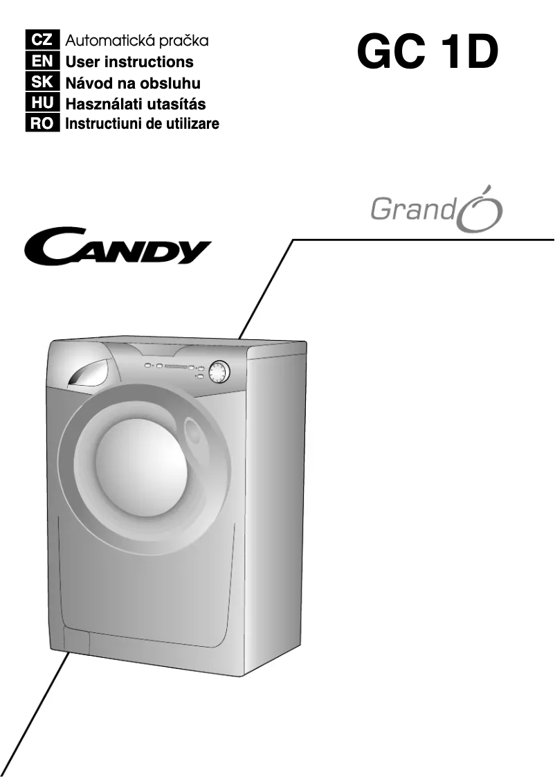 Page 1 de la notice Manuel utilisateur Candy GC 1081D1-S