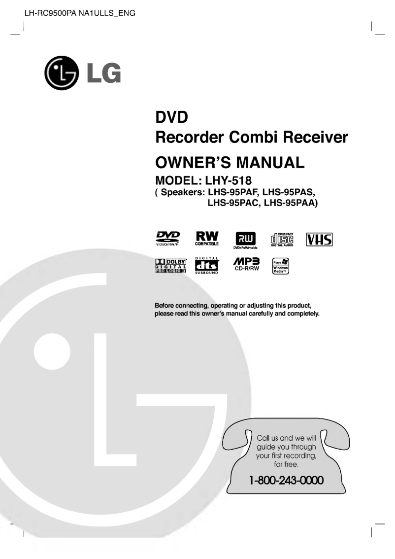 Page n°1 - Manuel utilisateur LG LH-RC9500PA