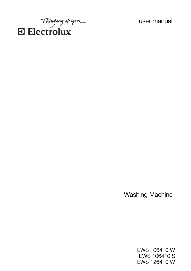 Page n°1 - Manuel utilisateur Electrolux EWS 106410 S