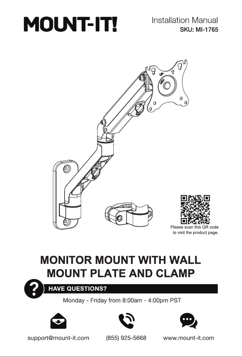 Page n°1 - Manuel utilisateur Mount-It! MI-1765
