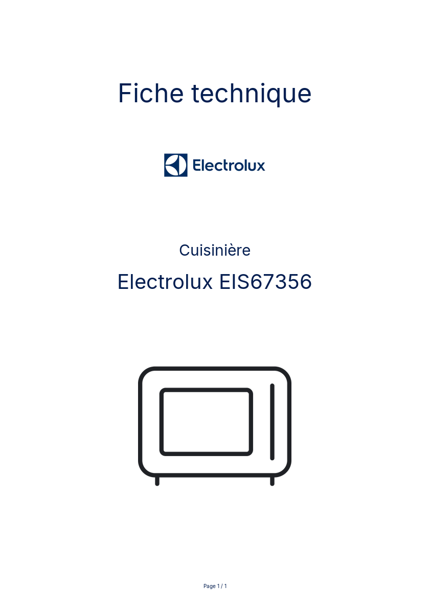 Image de la première page du manuel de l'appareil EIS67356