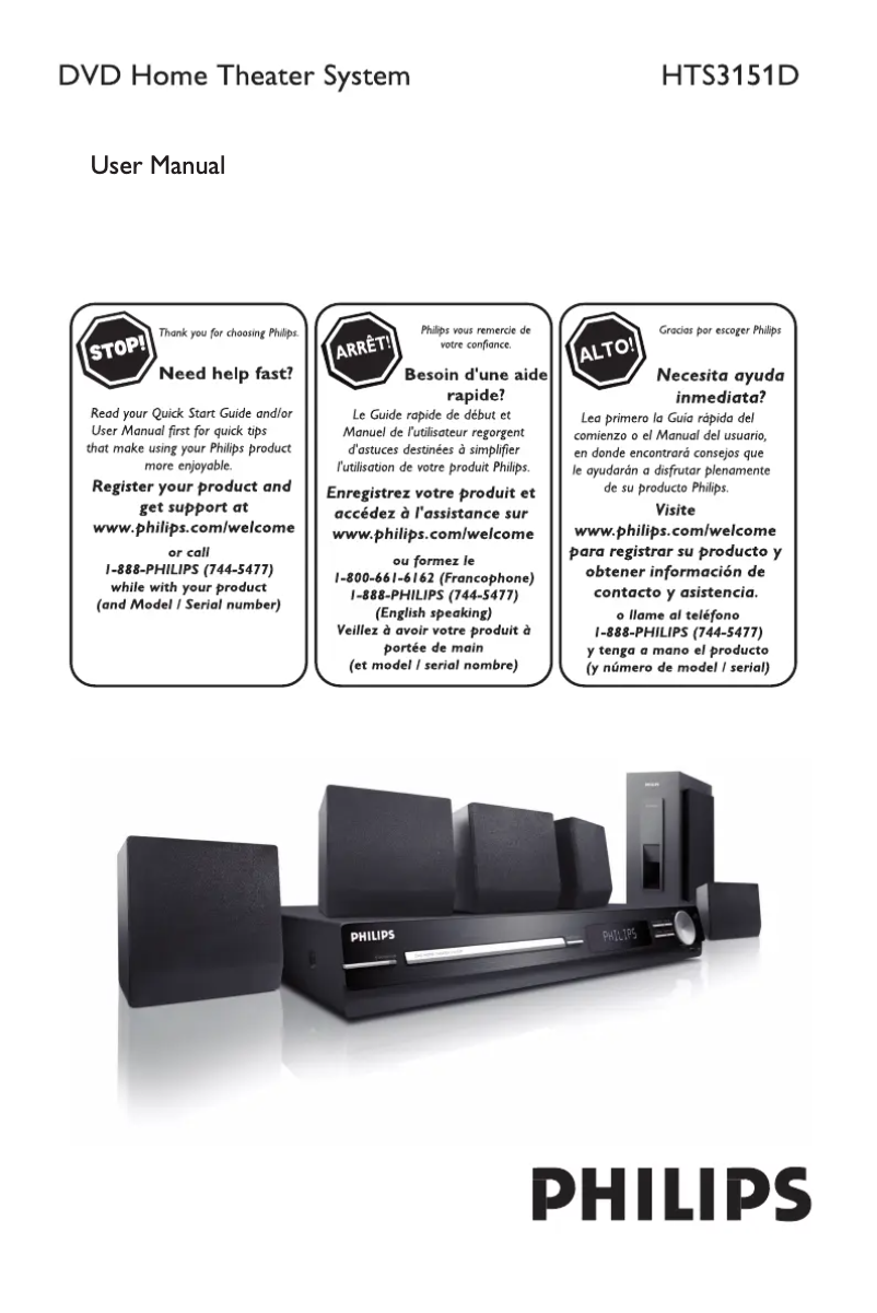 Page 1 de la notice Manuel utilisateur Philips HTS3151D