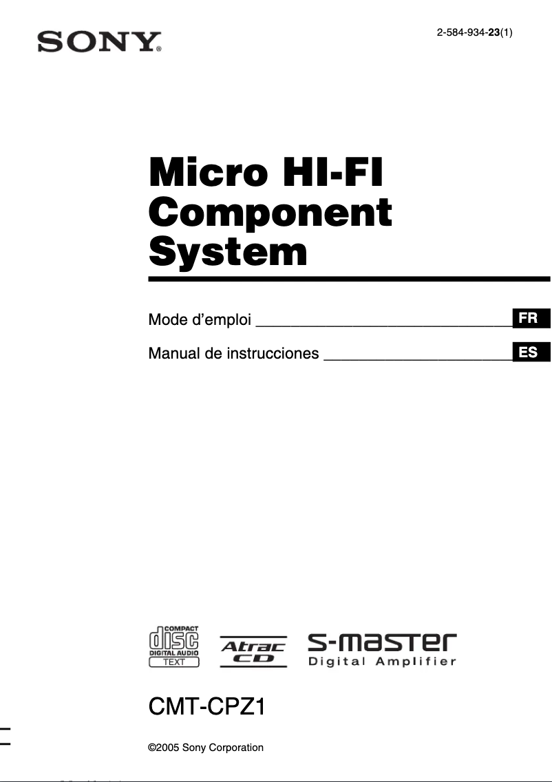 Image de la première page du manuel de l'appareil CMT-CPZ1