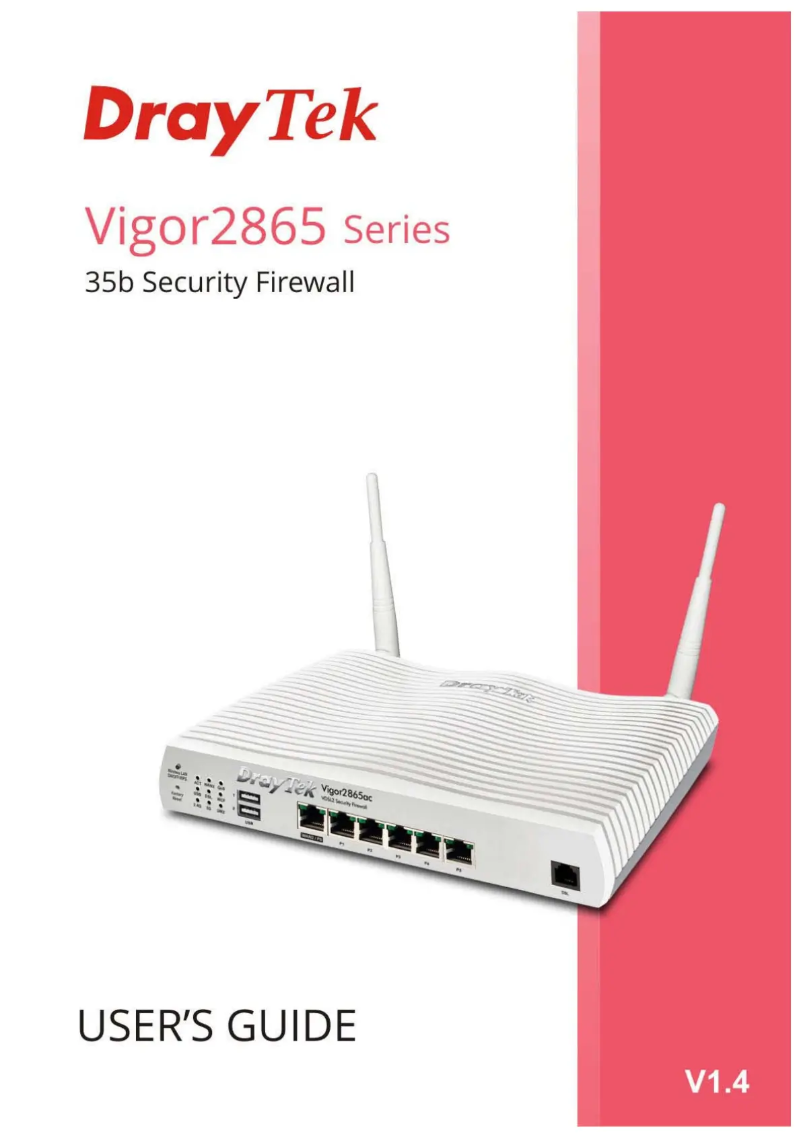 Page 1 of the manual User Manual Draytek Vigor 2865-B