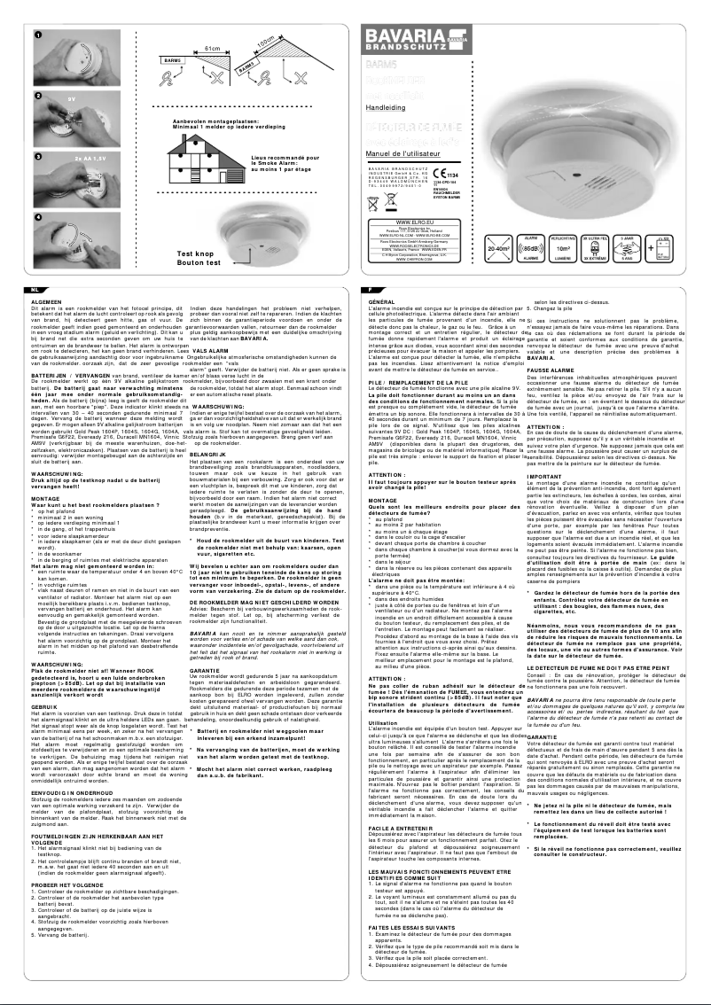Page n°1 - Manuel utilisateur Elro Bavaria BARM5