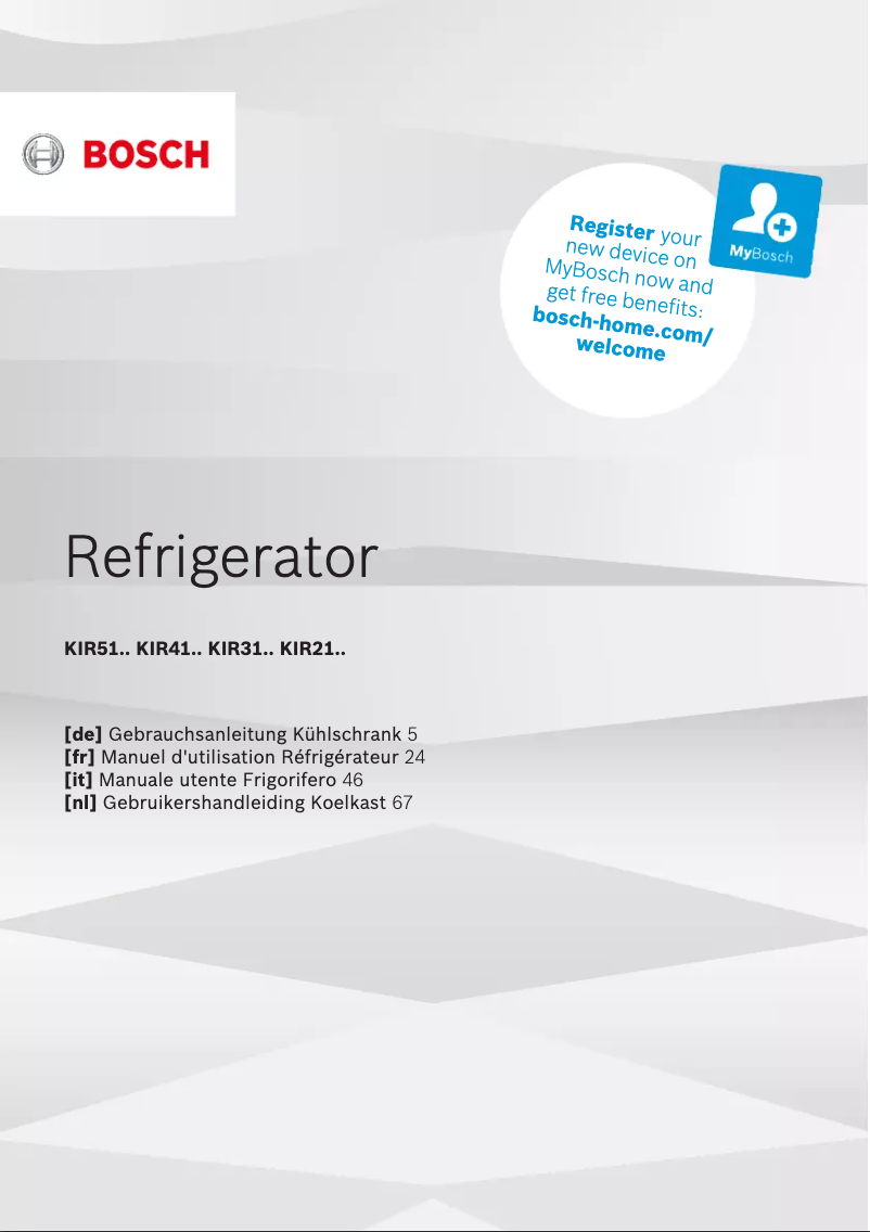 Page n°1 - Manuel utilisateur Bosch KIR51AFE0